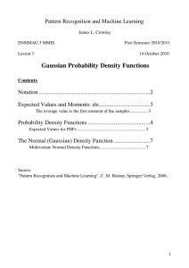 Gaussian Probability Density Functions