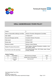 Viral Haemorrhagic Fever Policy - Portsmouth Hospitals NHS Trust