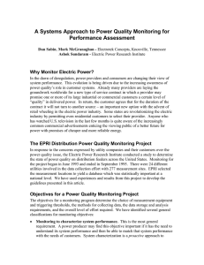 A Systems Approach to Power Quality Monitoring