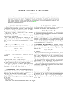 Physical applications of group theory