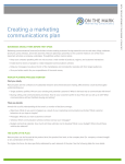Creating a marketing communications plan