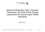 MPI-STD-TVTL Diagnostic Tests, Vaccines, Treatments and Post