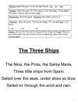 The Three Ships - Wolfe First Grade
