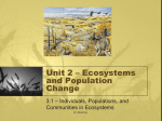 Unit 2 * Ecosystems and Population Change