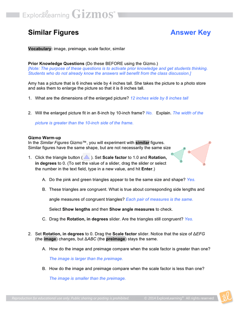 Similar Figures And Scale Factors Introduction And Practice