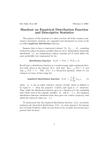 Handout on Empirical Distribution Function