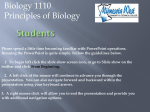 Biology 1110 Principles of Biology Biology 1110 Laboratory