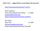 CSCI 311 * Algortihms and Data Structures