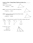 Geometry, 3-4 Notes – Triangle Medians, Altitudes and Auxiliary Lines