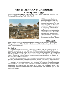 Unit 2: Early River Civilizations Reading Two: Egypt Source: World