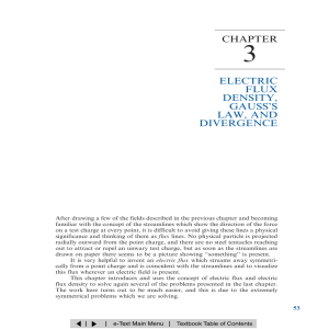 Chapter 3 Electric Flux Density, Gauss` Law, and Divergence