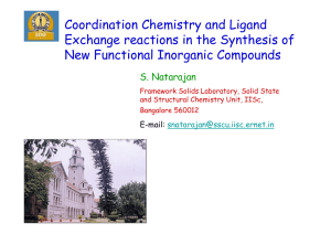Coordination Chemistry and Ligand Exchange reactions in the