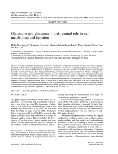 Glutamine and glutamate—their central role in cell metabolism and