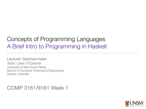 Concepts of Programming Languages A Brief Intro to Programming
