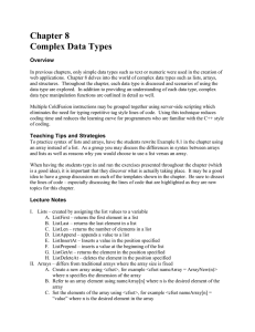 CHAPTER 8: COMPLEX DATA TYPES