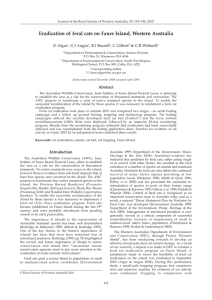 Eradication of feral cats on Faure Island, Western Australia