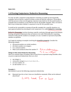 1.4 Proving Conjectures: Deductive Reasoning