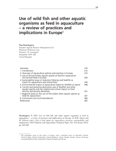 Use of wild fish and other aquatic organisms as feed in