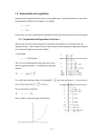 Exponentials and logarithms to the base e