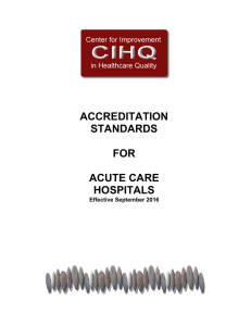 accreditation standards for acute care hospitals