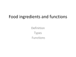 Lecture Food ingredients and functions