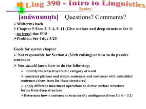Ling 390 - Intro to Linguistics