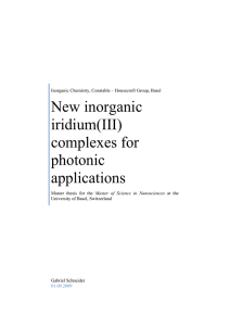 New inorganic iridium(III) complexes for photonic applications