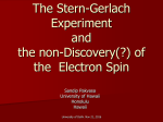 Discovery of Electron Spin, and the Stern
