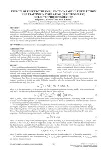 effects of electrothermal flow on particle deflection and trapping in