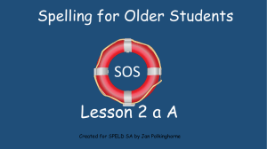 SOS Lesson 2 - Speld-sa