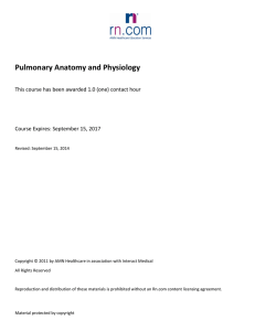 Pulmonary Anatomy and Physiology