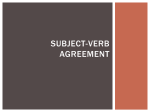 Subject-Verb Agreement - River Dell Regional School District