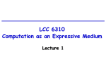 Lecture 1 - LCC Home