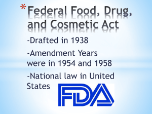 Federal Food, Drug, and Cosmetic Act (1938)