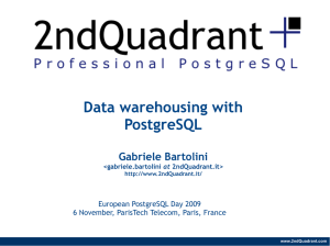 Data warehousing with PostgreSQL