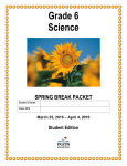 6th Grade Science Spring Break Packet 2016_Student