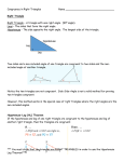 Congruence in Right Triangles 1