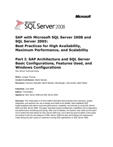 SAP with Microsoft SQL Server 2008 and SQL Server 2005