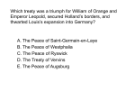 Which treaty was a triumph for William of Orange and Emperor