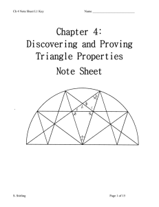 Chapter 4: Discovering and Proving Triangle Properties Note Sheet