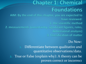 Chapter 1: Chemical Foundations