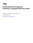 Intel® Itanium® Architecture Assembly Language Reference Guide