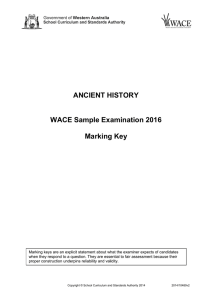 ANCIENT HISTORY WACE Sample Examination 2016