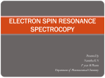ELECTRON SPIN RESONANCE SPECTROCOPY