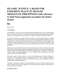 ISLAMIC JUSTICE: A BASIS FOR ENDURING PEACE IN MUSLIM