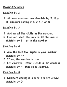 Divisibility Rules - hrsbstaff.ednet.ns.ca