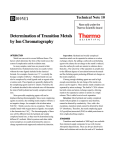 Determination of Transition Metals by Ion Chromatography