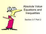 Absolute Value Equations and Inequalities - peacock