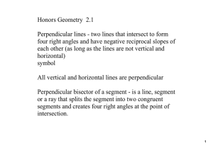 Geometry Pre AP Notes from section 2.1