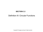 Definition III: Circular Functions